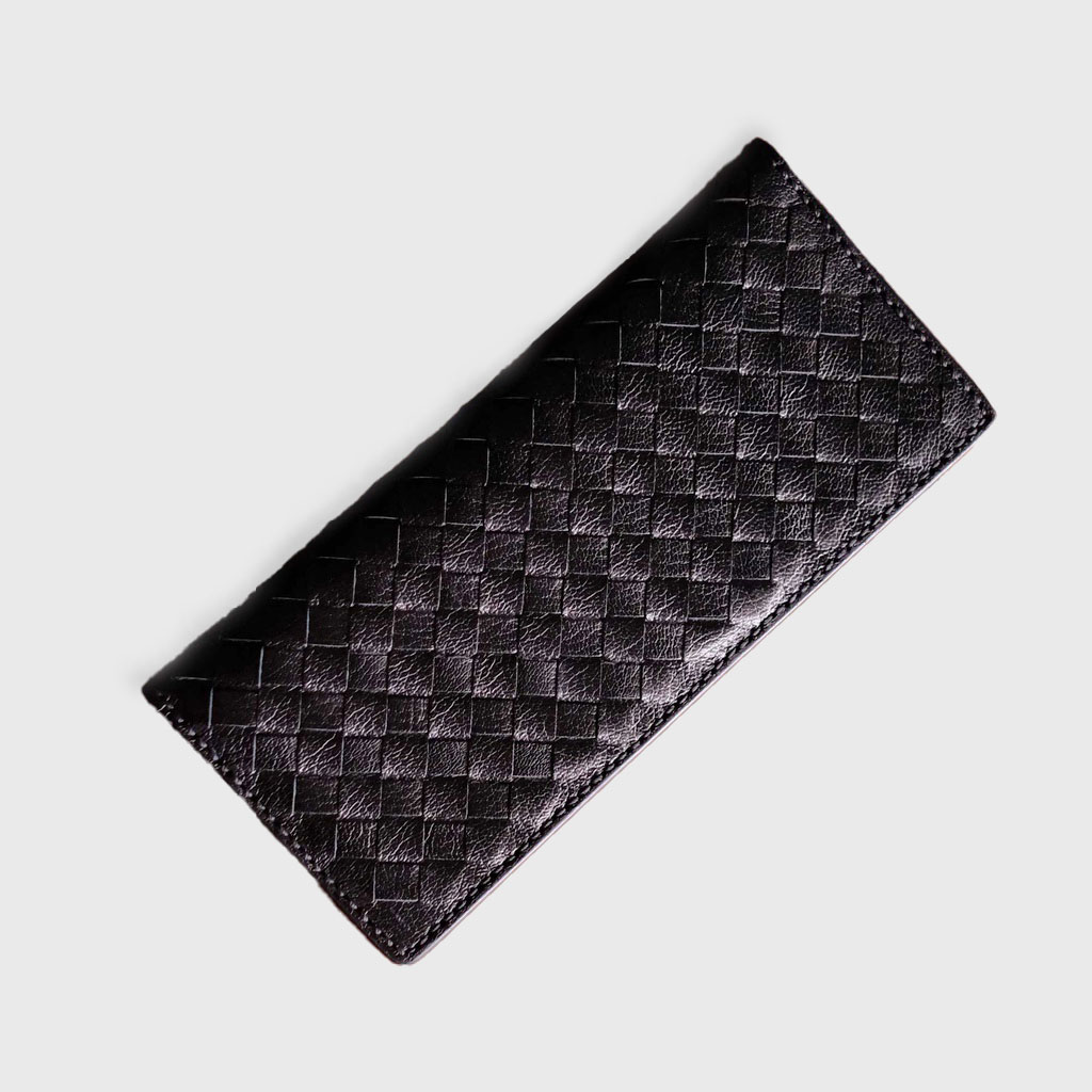 Goat Leather Braided Long Wallet - BSP113