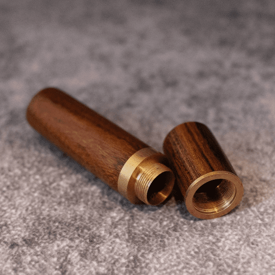Brass and Sandalwood Needle Case