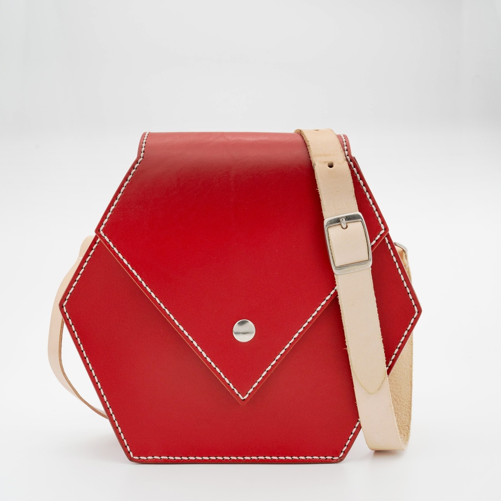 Hexagon Crossbody Leather Bag - BSP194