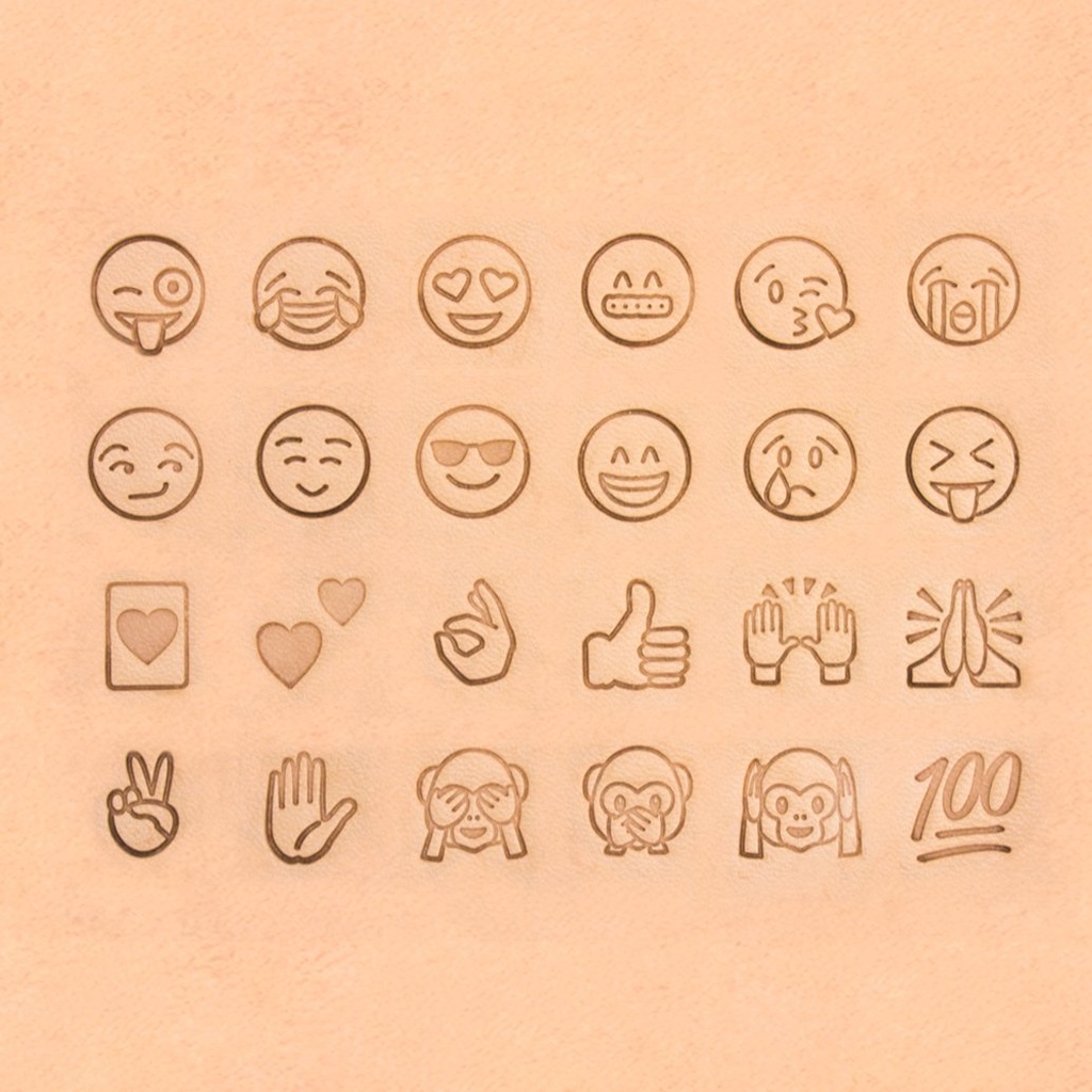 [8156-00] 台湾IVAN 13mm表情符号24款 (emoji) 印花工具图案组