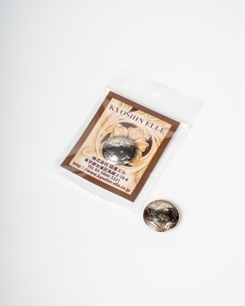 [70323] Kyoshin Elle Coin Concho Indian Buffalo 21mm 