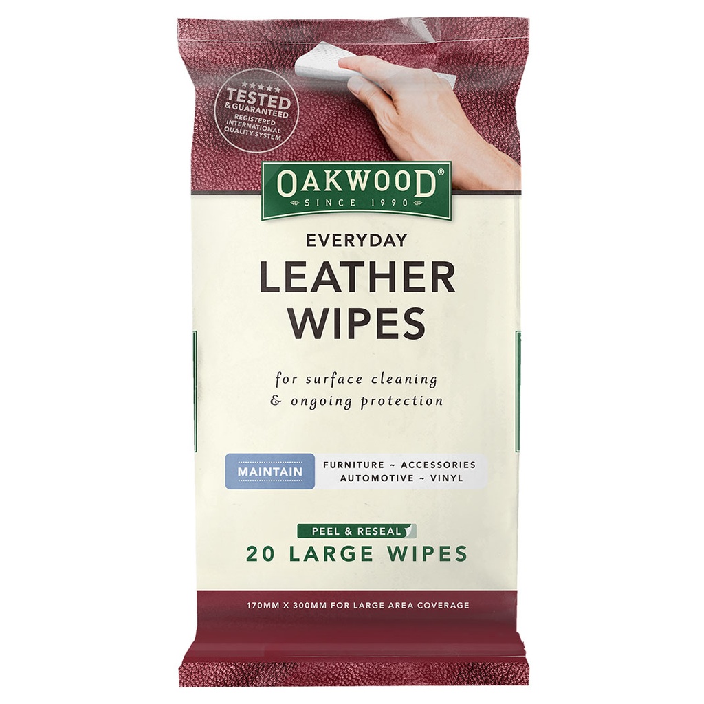 Oakwood 皮革日常護理濕紙巾