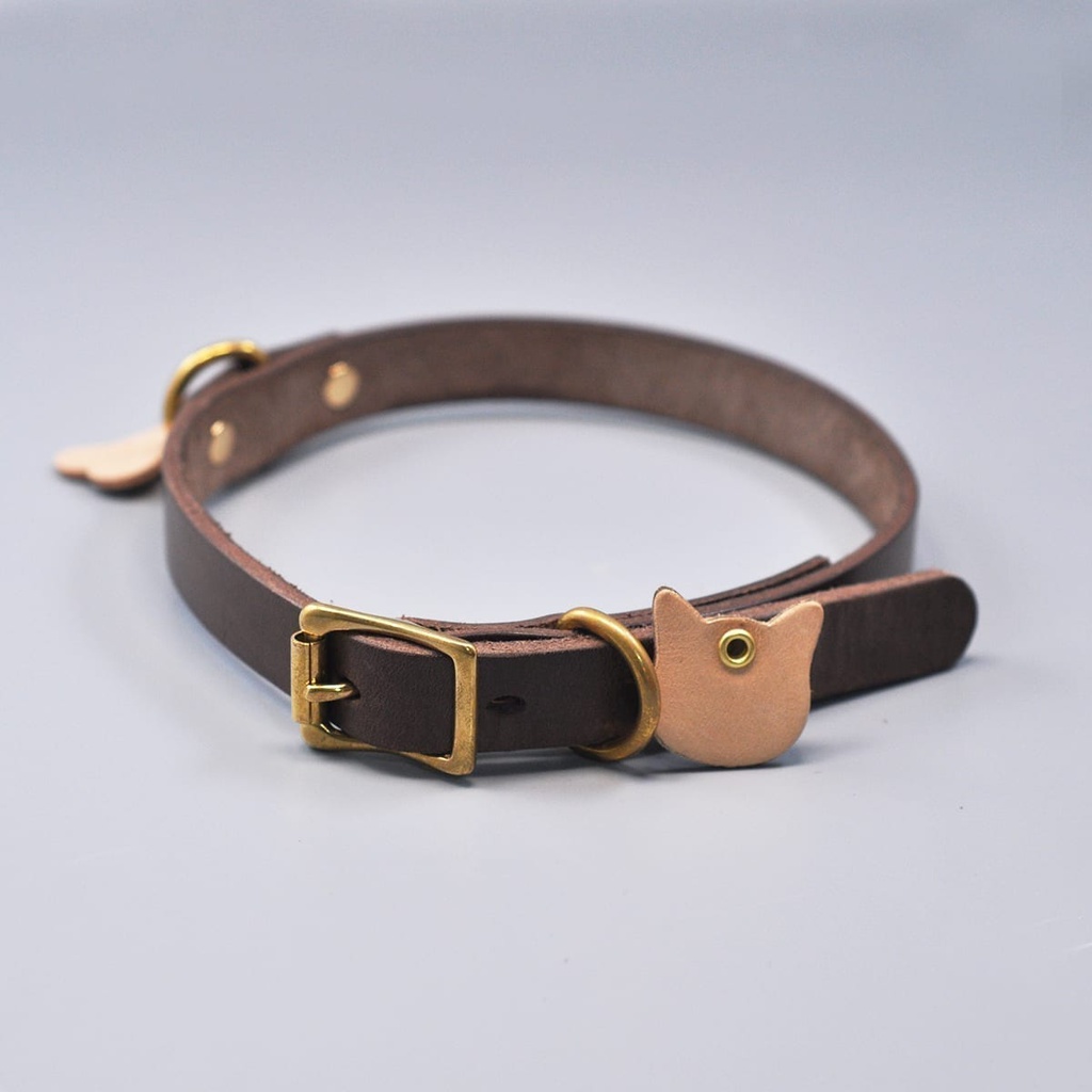 Pet leather collars | With Pet Name Tag FIP008