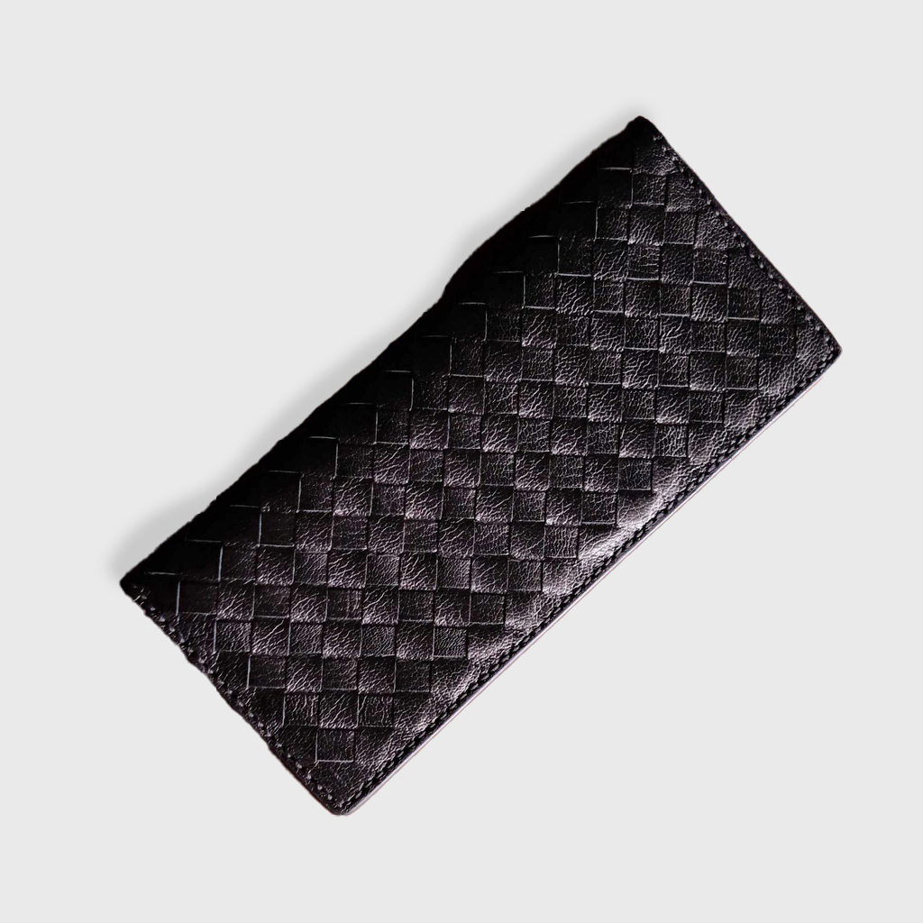 Goat Leather Braided Long Wallet - BSP113