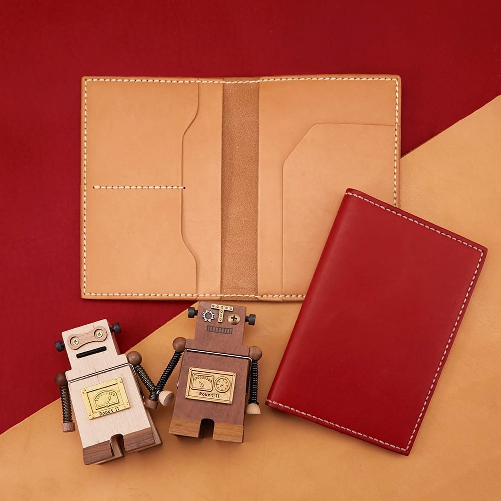 皮革 x 情侶專屬黃銅模具 手縫材料包護照套套裝C SPS012